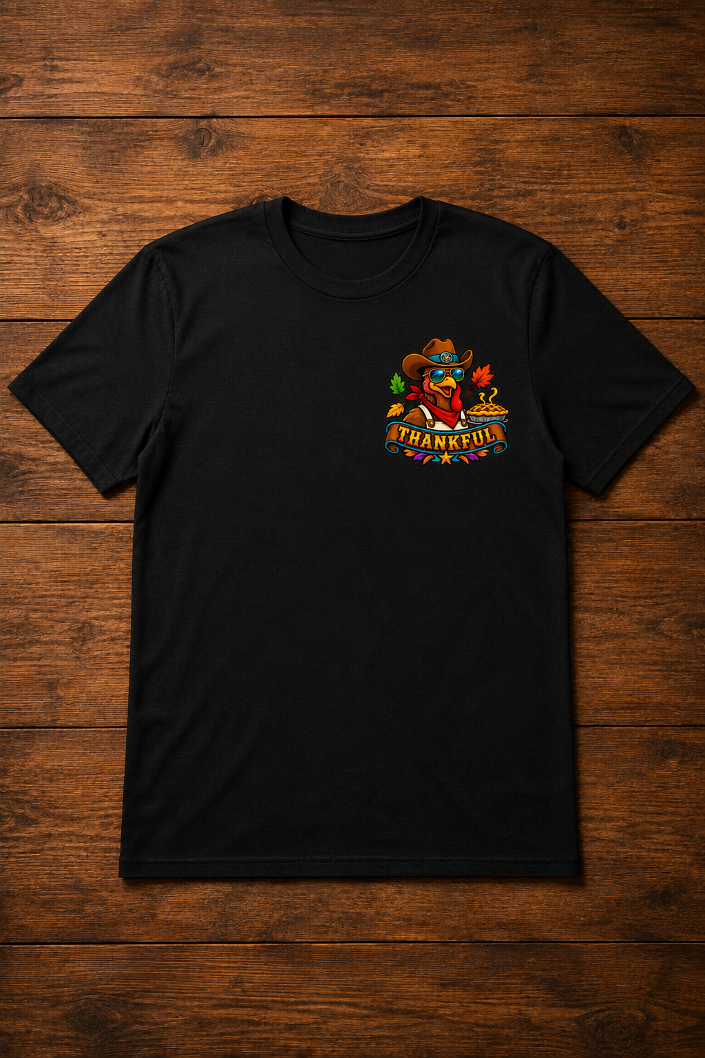Thankful, Blessed & Well Fed Western Turkey T-Shirt