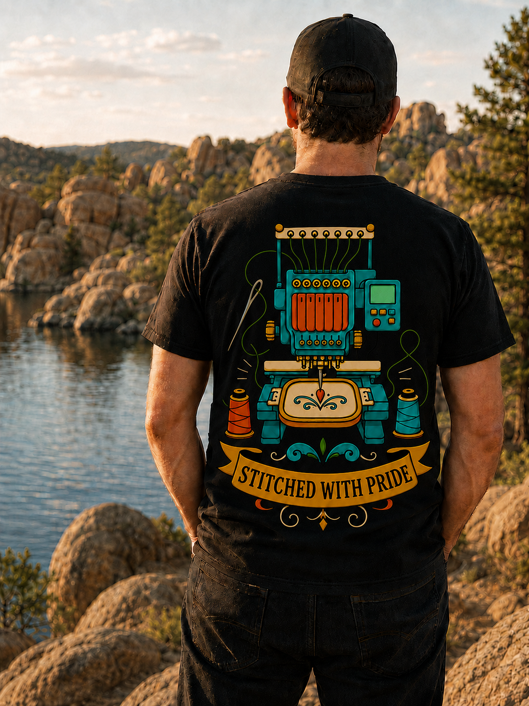 Stitched With Pride Embroidery T-Shirt
